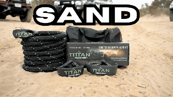 Kinetic Recovery Rope Kit 1"x30' 33,710 lb MBS TITAN Heavy-Duty Off-Road Recovery Rope + 2 Soft Shackles & Bag for Trucks SUVs ATVs UTVs